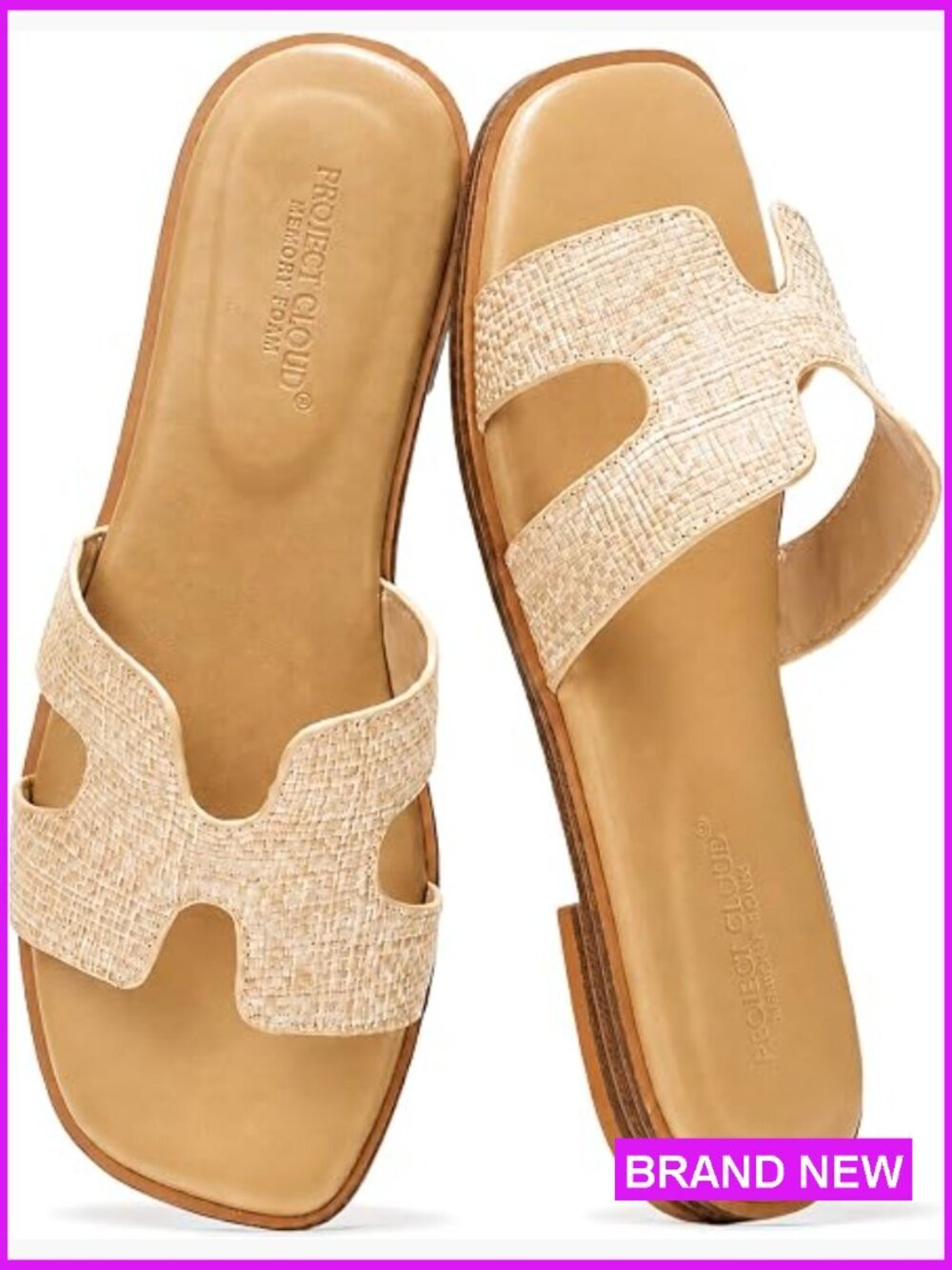 Genuine Leather Slide Sandals Memory Foam Cushioned Comfort Mules Open Toe
